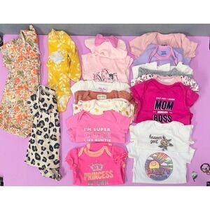Baby Clothing Bundle. Baby Girl Lot. Assorted Pieces 0-3months